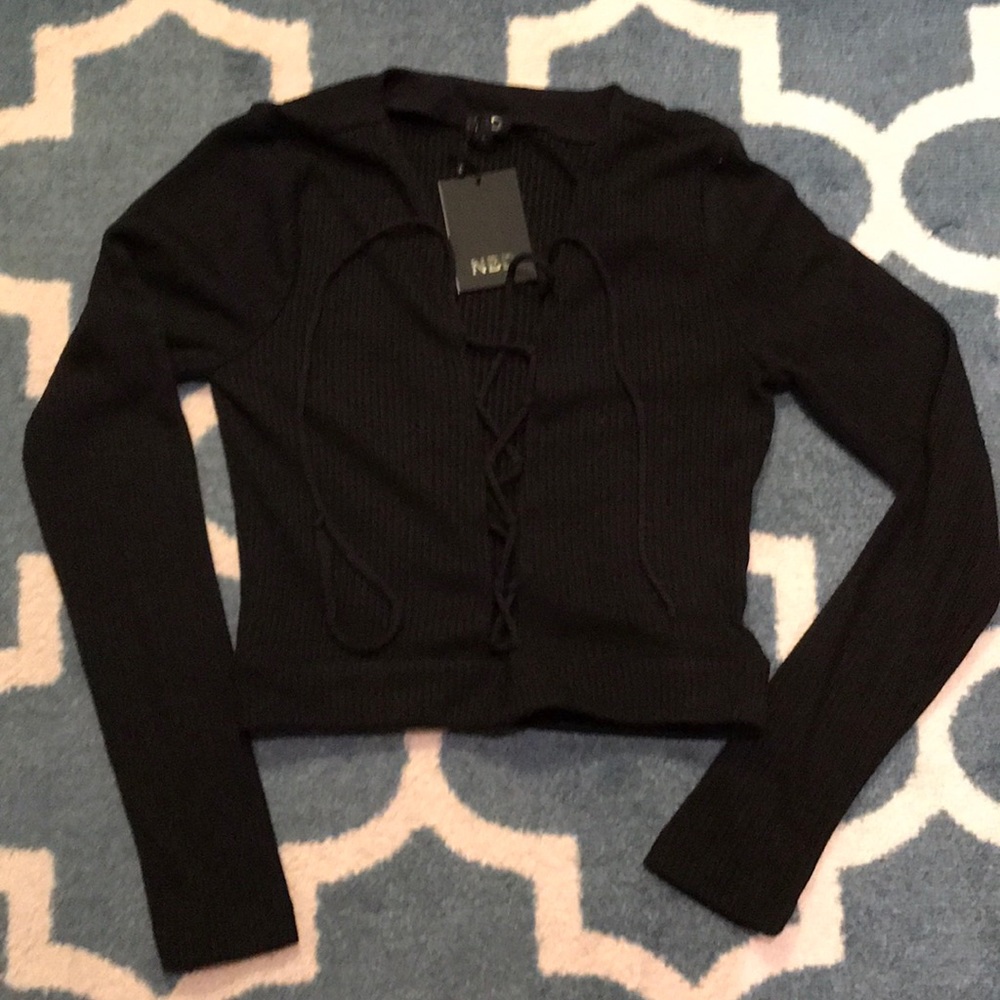 NBD - New With Tags Lace Up Crop Top